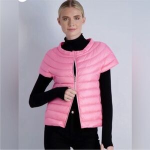 Cotes of London St. Ives Down Vest Bubblegum Pink NEW embroidered logo